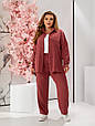 Елегантний жіночий костюм трійка Крит теракот  (50-64), фото 3