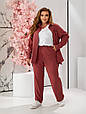 Елегантний жіночий костюм трійка Крит теракот  (50-64), фото 6