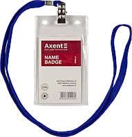 Бейдж вертикальний пластиковий (ПВХ, на шнурку) Axent 4506-A
