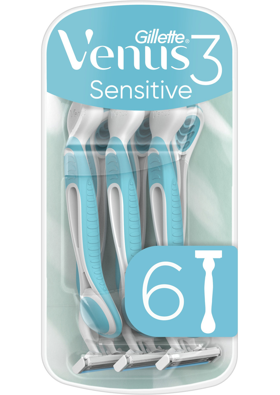 Одноразові станки для гоління Gillette Venus 3 Sensitive 6 шт, фото 1