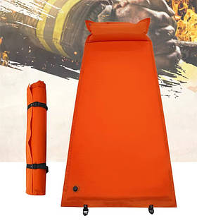 Самонадувний спальний килимок надувний каремат з подушкою Solve 185*70 - KT6003318- Orange