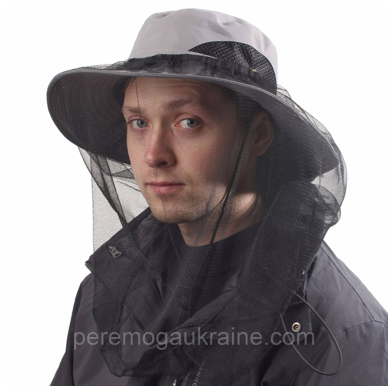 Капелюх із антимоскітною сіткою від комарів панама Anti Mosquito накомарник протимоскітка dark grey