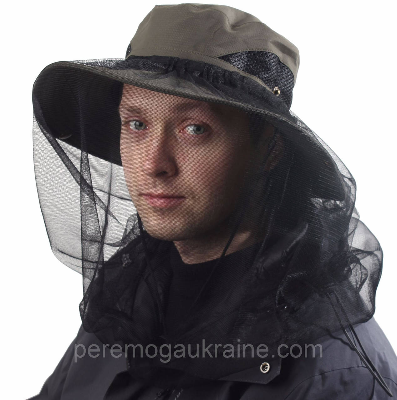 Капелюх із антимоскітною сіткою від комарів панама Anti Mosquito накомарник протимоскітка Олива