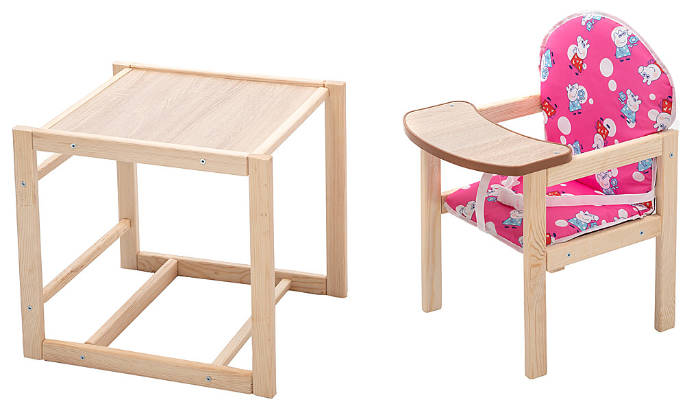 Стільчик-трансформер Наталка Зайчик-01 економ рожевий (peppa pig), фото 1