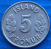 Монета Ісландії 5 крон 1978 р