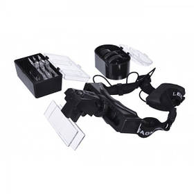 Лупа бінокулярна No9892E1 з LED-підсвіткою 5Х, 10Х, 15Х, 20Х