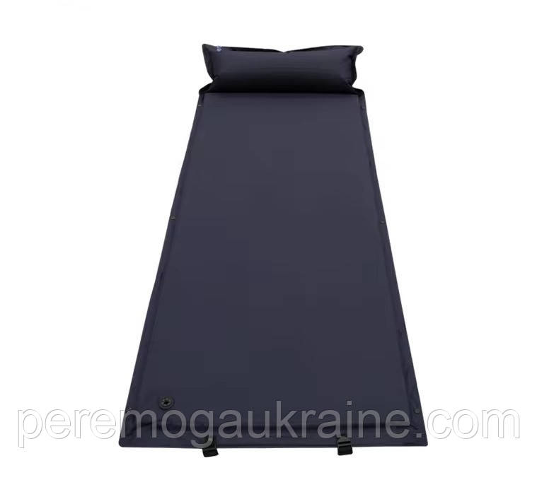 Самонадувний спальний килимок надувний каремат з подушкою Solve 185*70 - KT6002903-Dark Blue