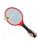 Електрична мухобойка Rechargeable Mosquito-hitting Swatter тришарова акумуляторна Чорно-червоний, фото 6