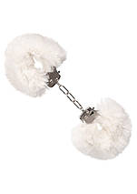 Наручники з хутром, металеві California Exotic Ultra Fluffy Furry Cuffs, білий, фото 2
