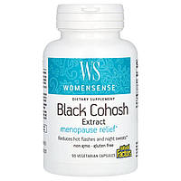 Екстракт клопогону, полегшення менопаузи, WomenSense, Black Cohosh Extract, Menopause Relief, Natural Factors, 90 вегетаріанських