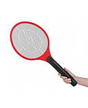 Електрична мухобойка Rechargeable Mosquito-hitting Swatter тришарова акумуляторна Чорно-червоний, фото 5