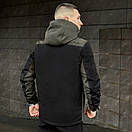 Чорна куртка Pobedov Setup із вставками кольору хакі, фото 2