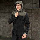 Чорна куртка Pobedov Setup із вставками кольору хакі, фото 3