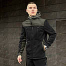 Чорна куртка Pobedov Setup із вставками кольору хакі, фото 4