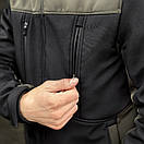 Чорна куртка Pobedov Setup із вставками кольору хакі, фото 8