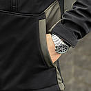 Чорна куртка Pobedov Setup із вставками кольору хакі, фото 9