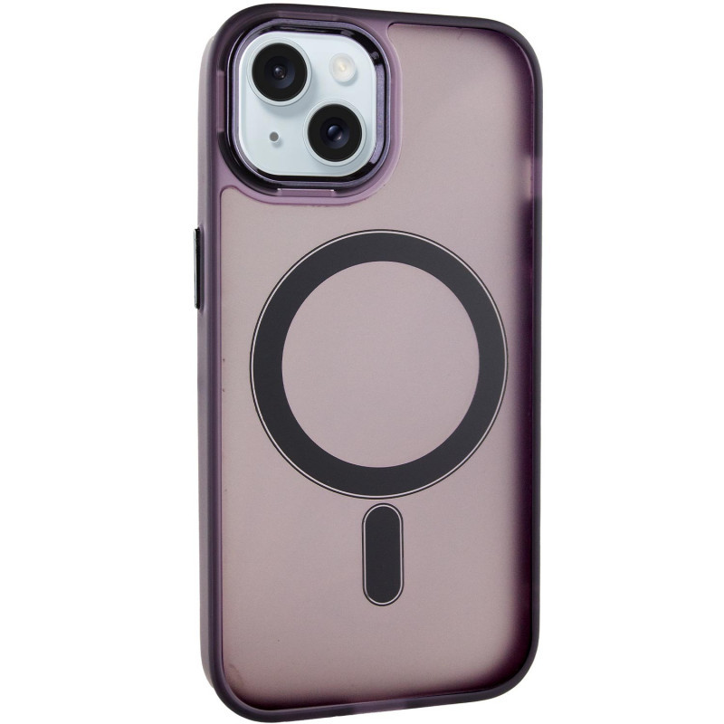 Чохол TPU+PC Lily with MagSafe для Apple iPhone 14 (6.1") Dark Purple, фото 1