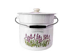 Відро ем. 12л /2 циліндричне з кришкою Лаванда (молочна) I1224/2 ТМ IDILIA