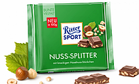 Шоколад молочный Ritter Sport Nuss-Splitter с дробленным лесным орехом 100г (Германия).