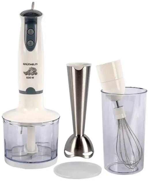 Занурювальний блендер Grunhelm EBS-600SS 600 Вт на 2 швидкості чаша на 600 мл з мірним стаканом, фото 1