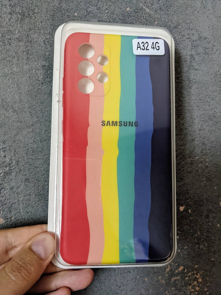 

Силиконовый чехол для Samsung Galaxy A32 Радуга защита камеры, Разные цвета