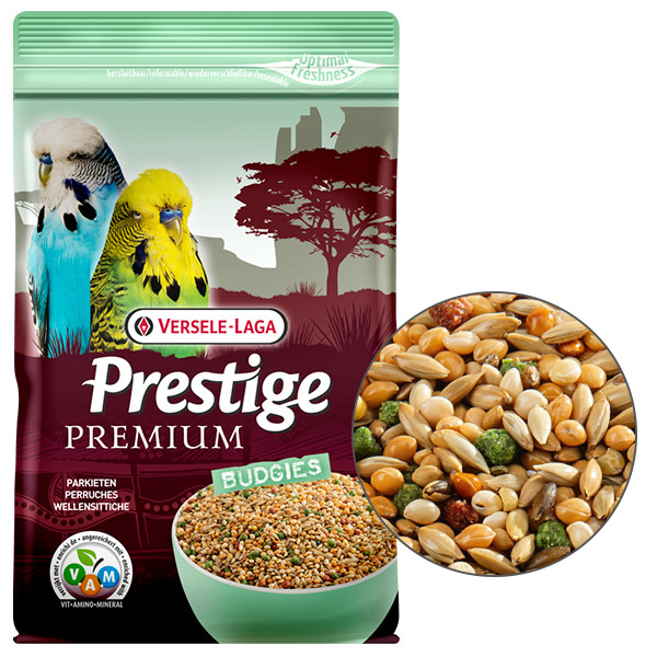 Versele-Laga Prestige Premium Вudgies ВЕРСЕЛЕ-ЛАГА ПРЕСТИЖ ПРЕМІУМ ПАПУЖКА повнораціонний корм для хвилястих папуг на вагу 250 г