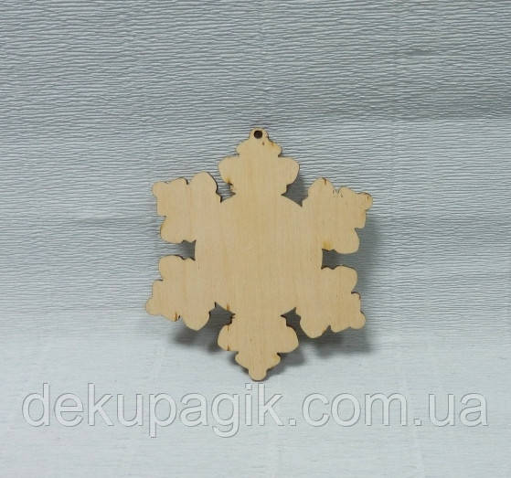 Підвіска Сніжинка №21, фанера, 10см, фото 1