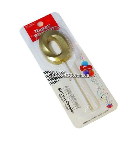 Тортова свічка цифра золото - 0, фото 1
