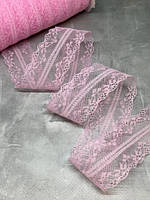 ОПТ - Мереживо Адель 4 см, колір рожевий, 10 метрів, Різнокольоровий