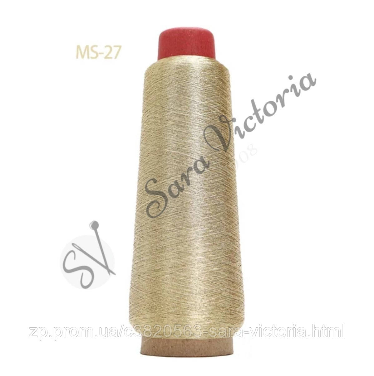 Тонка нитка з люрексом золотого кольору, фото 1