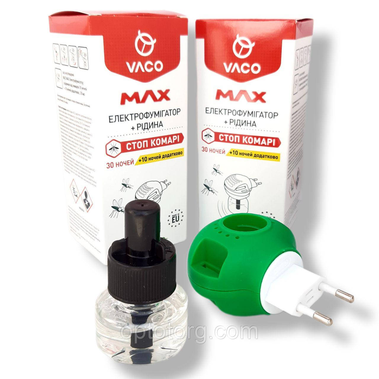 Набір фумігатор + рідина 30 ночей від комарів VACO MAX Польща