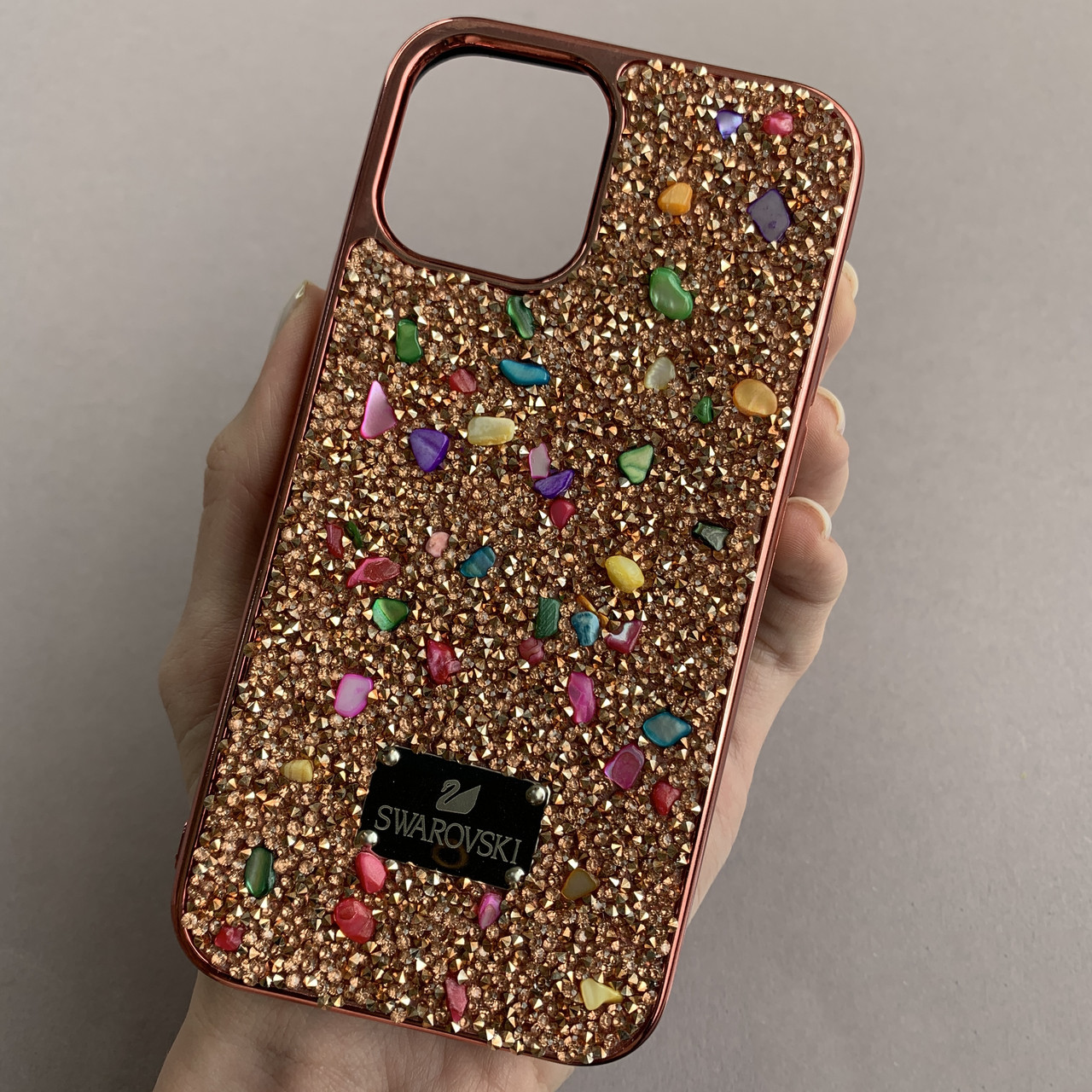 Чохол для Apple iPhone 11 Pro чохол з камінням на телефон айфон 11 про рожевий w2q