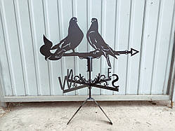 Флюгер Голуби №2 з металу 2 мм, флюгер на дах