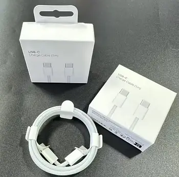 USB-C, Type-C Кабель білий (White), Charge Cable 1m, 60W