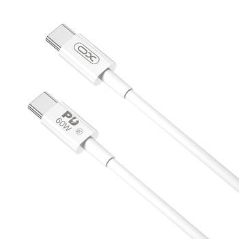 USB XO PD, Type-C to Type-C Кабель білий (White), 1m, 60W (NBQ231B)