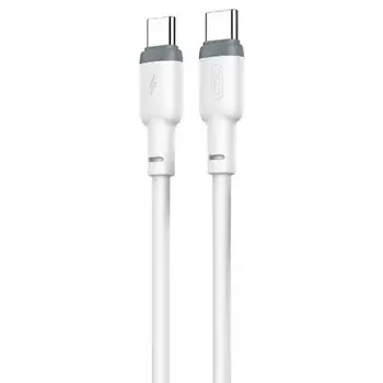 USB XO PD, Type-C to Type-C Кабель водостійкий силікон, білий (White), 1m, 60W (NBQ208B)