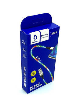 Світлодіодний Micro USB Кабель, Denmen D25V, (2.4A)