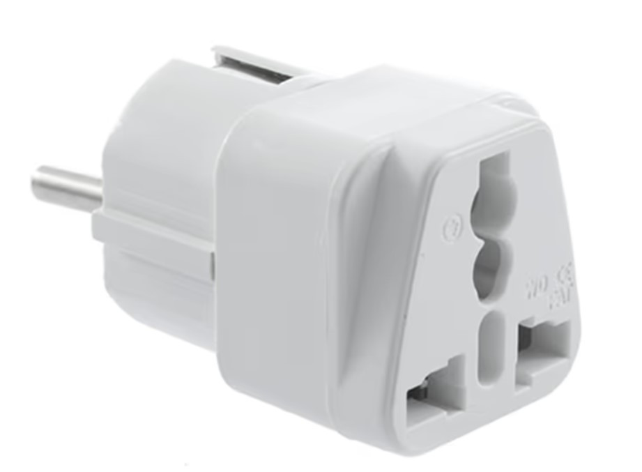 Перехідник мережевий (адаптер) під евророзетку UK/US - EU 220В, фото 1