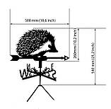 Флюгер Їжак №2 з металу 2 мм, флюгер на дах, фото 2