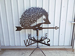 Флюгер Їжак №2 з металу 2 мм, флюгер на дах