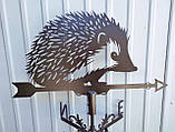 Флюгер Їжак №2 з металу 2 мм, флюгер на дах, фото 3