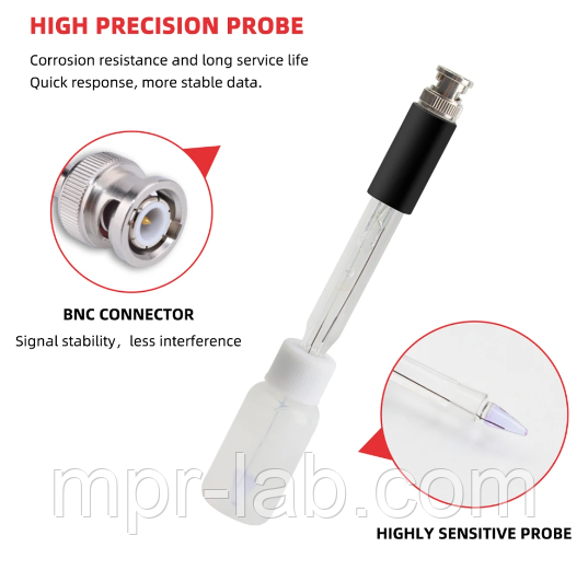 Змінний pH електрод для Ph-98108 для харчової, агро та косметології. Kelilong, BNC, фото 1