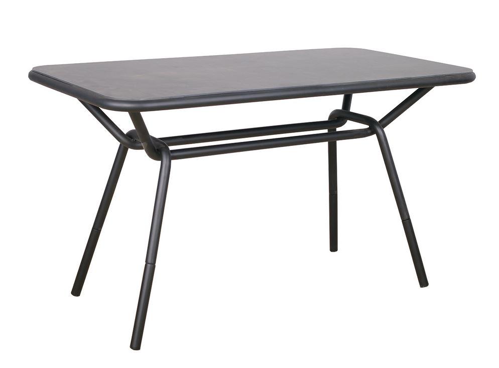 Стол садовый Остин С каркас сталь черный, столешница HPL-пластик, 130х70х50/75 см (Pradex ТМ)