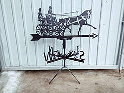 Флюгер Карета з металу 2 мм, флюгер на дах