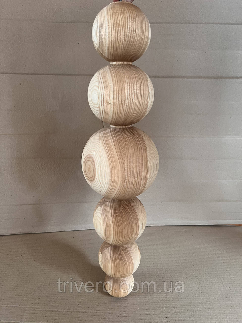 Меблеві ніжки і опори дерев'яні для столу кулі H.620 D.160 / Високі Кулі - 10, фото 1