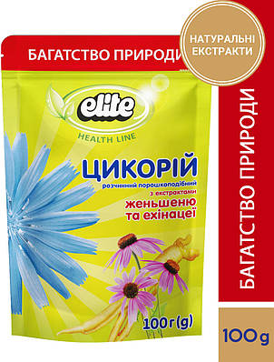 Цикорій розчинний Elite з женьшенем та ехінацеєю, пакет, 100г