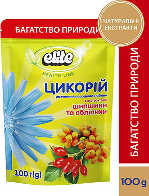 Цикорій розчинний Elite з шипшиною та обліпихою, пакет, 100г