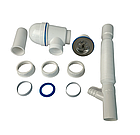 Сифон для умивальника 65мм діаметром з гнучкою трубою 32мм труба TPTS-1410 з відводом під пральну машину, фото 6