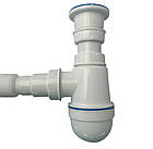 Сифон для умивальника 65мм діаметром з гнучкою трубою 32мм труба TPTS-1410 з відводом під пральну машину, фото 8