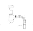 Сифон для кухонної мийки 65мм діаметром з гнучкою трубою 32мм труба TPTS-1110, фото 3